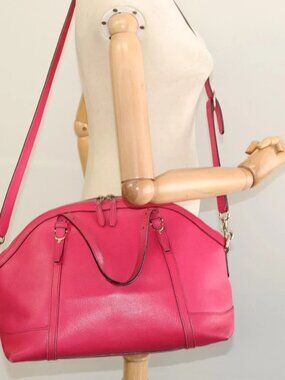 GUCCI Hand Bag Leather 2way Pink Gold 309614 Auth KD534
